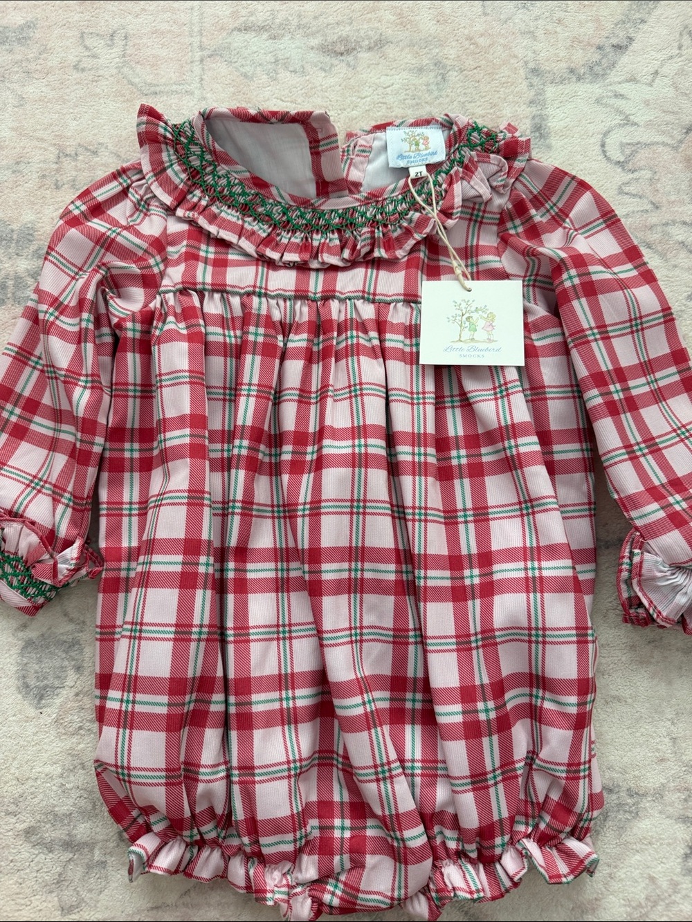 Christmas Plaid Ruffle Bubble